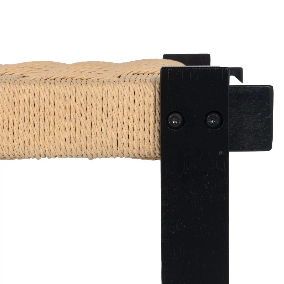 Sitzbank Nobel mit Geflechtsitz - Schwarz/Beige