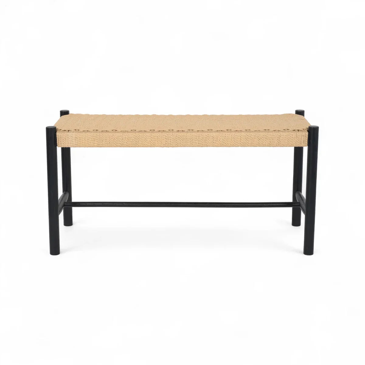 Sitzbank Shine mit Geflechtsitz - Schwarz/Beige