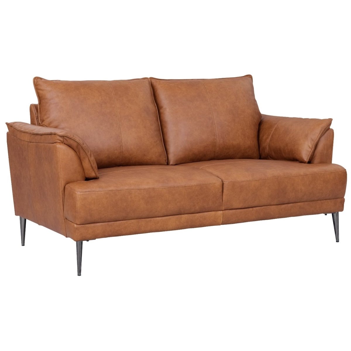 2-Sitzer Ledersofa - Echtleder Cognac Braun