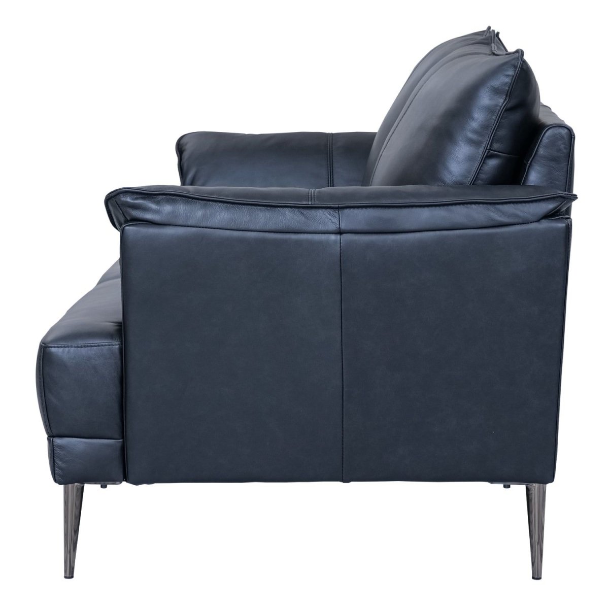 2-Sitzer Ledersofa Soul – Echtleder Schwarz, Skandinavisch