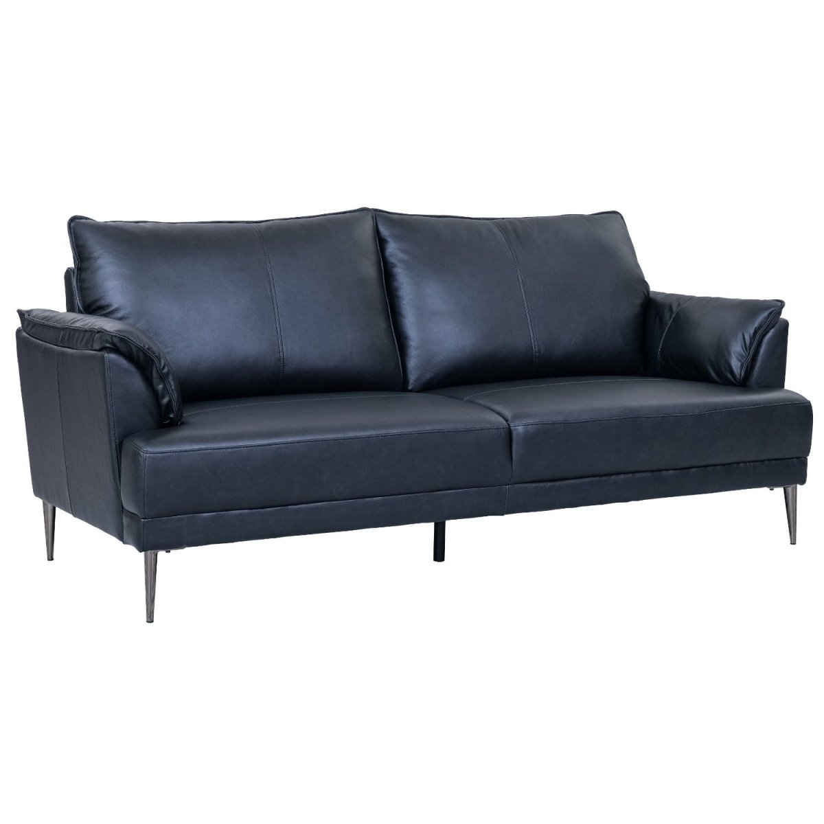 3-Sitzer Ledersofa - Echtleder Schwarz