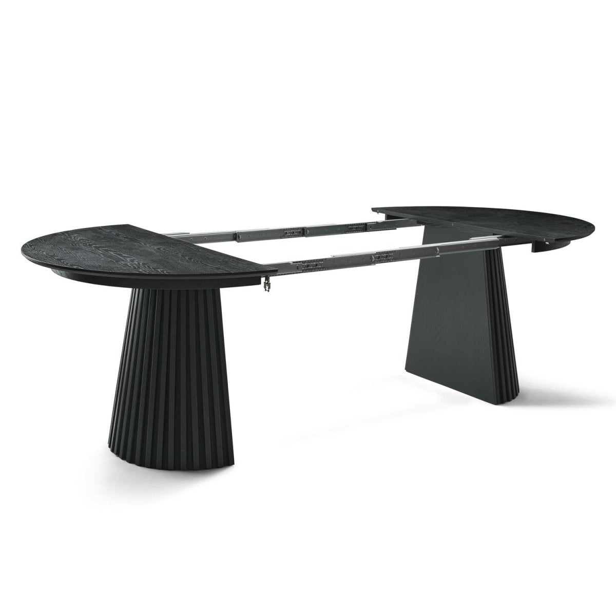 Runder Esstisch ø120 cm - Ausziehbar bis 220 cm - Eiche Schwarz