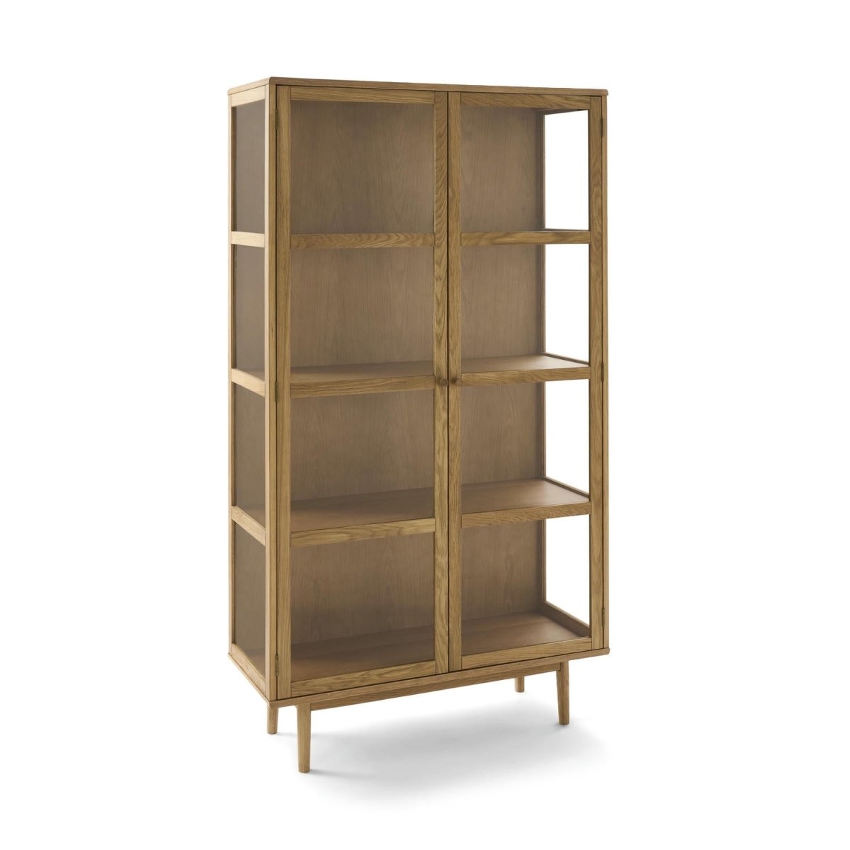 Vitrine mit Glastüren - 100 cm breit - Wildeiche