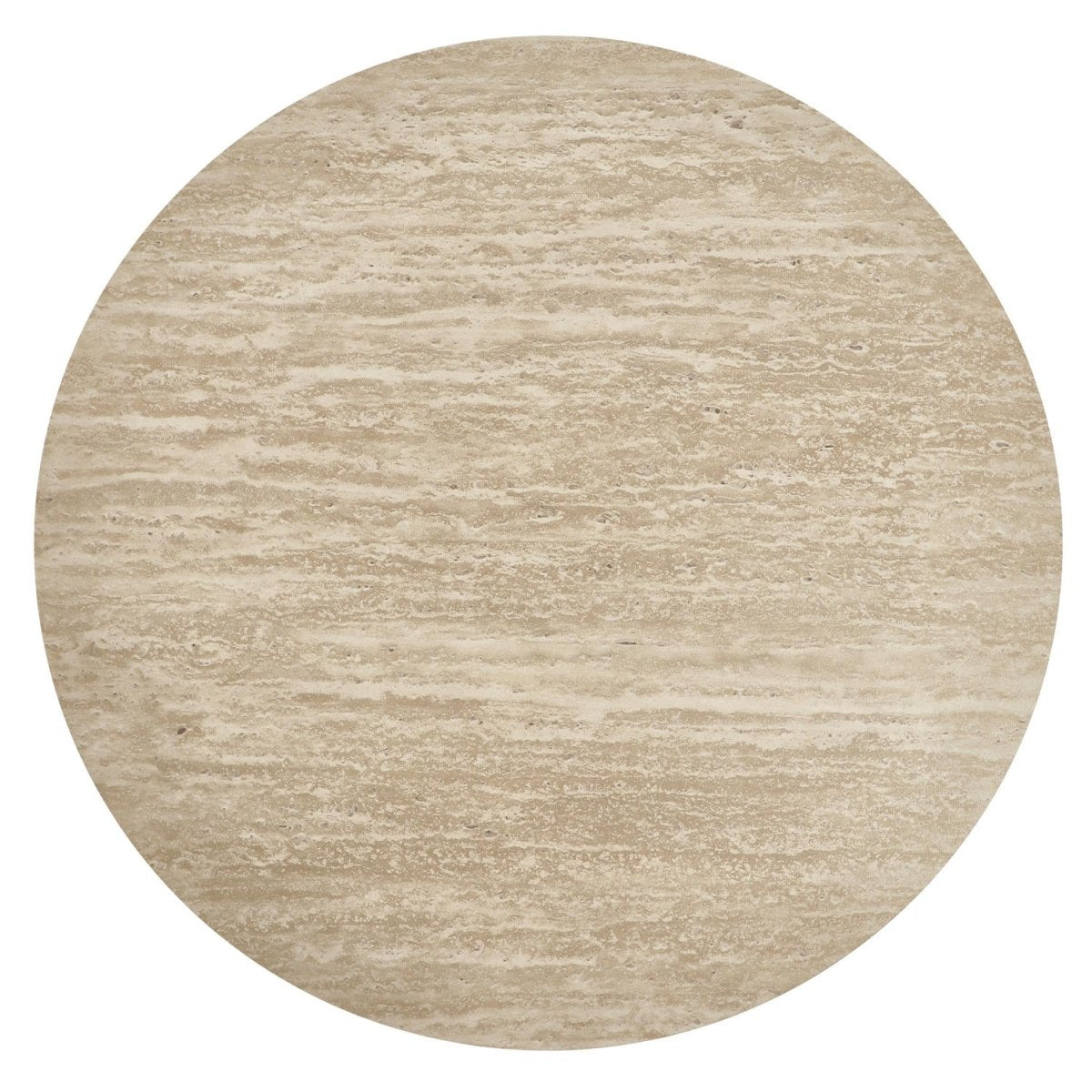 Couchtisch Rund ø45 cm - Travertine-Optik Beige