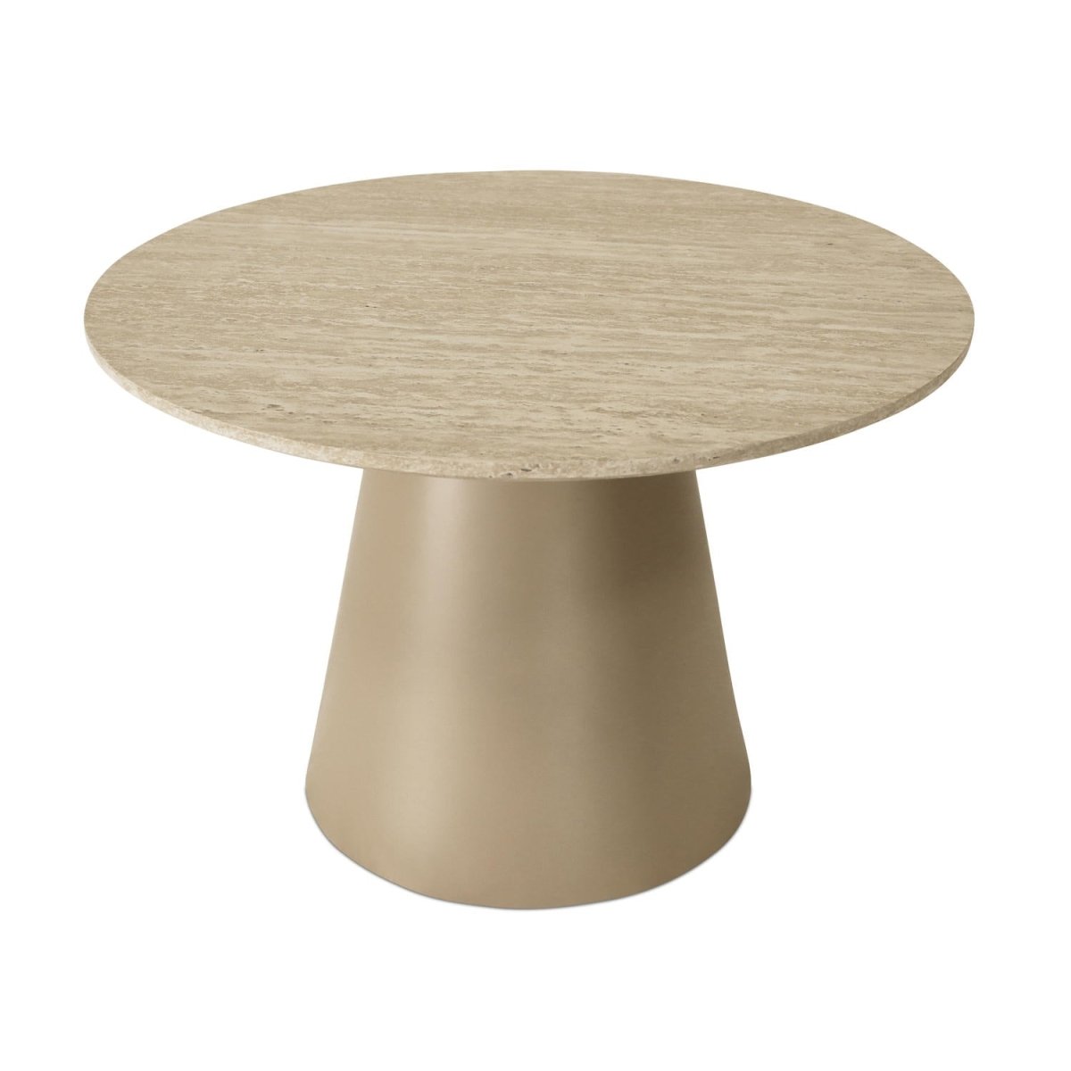 Couchtisch Rund ø60 cm - Travertine-Optik Beige