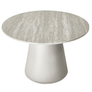 Couchtisch Rund ø60 cm - Travertine-Optik Grau