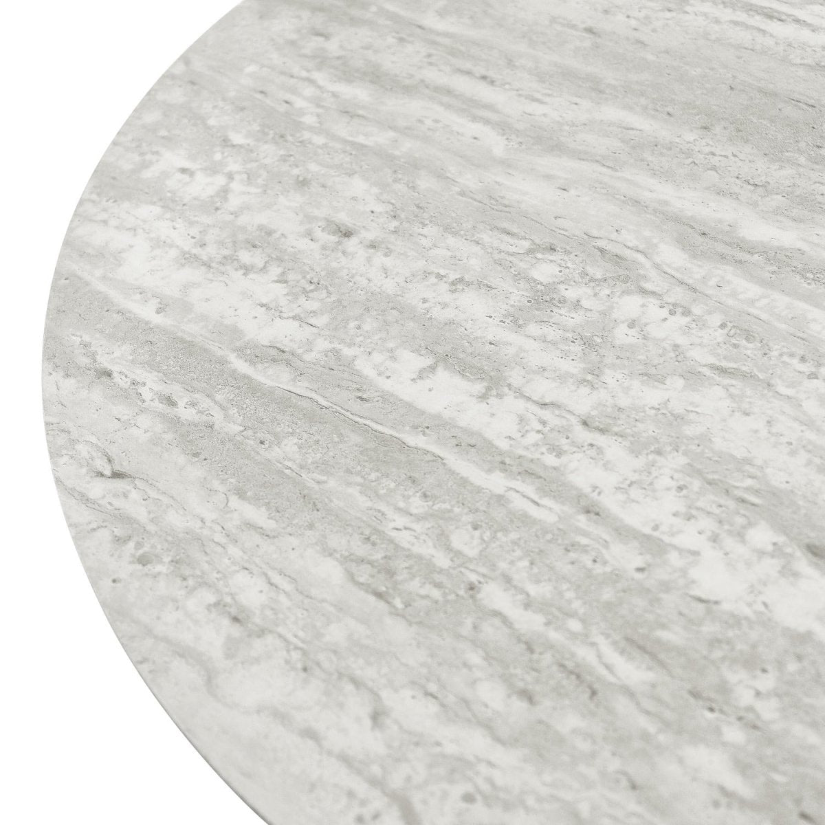 Couchtisch Rund ø60 cm - Travertine-Optik Grau