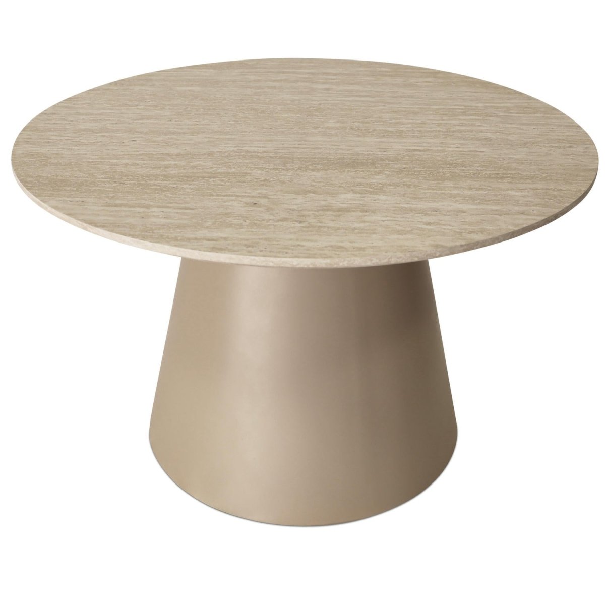 Couchtisch Rund ø80 cm - Travertine-Optik Beige