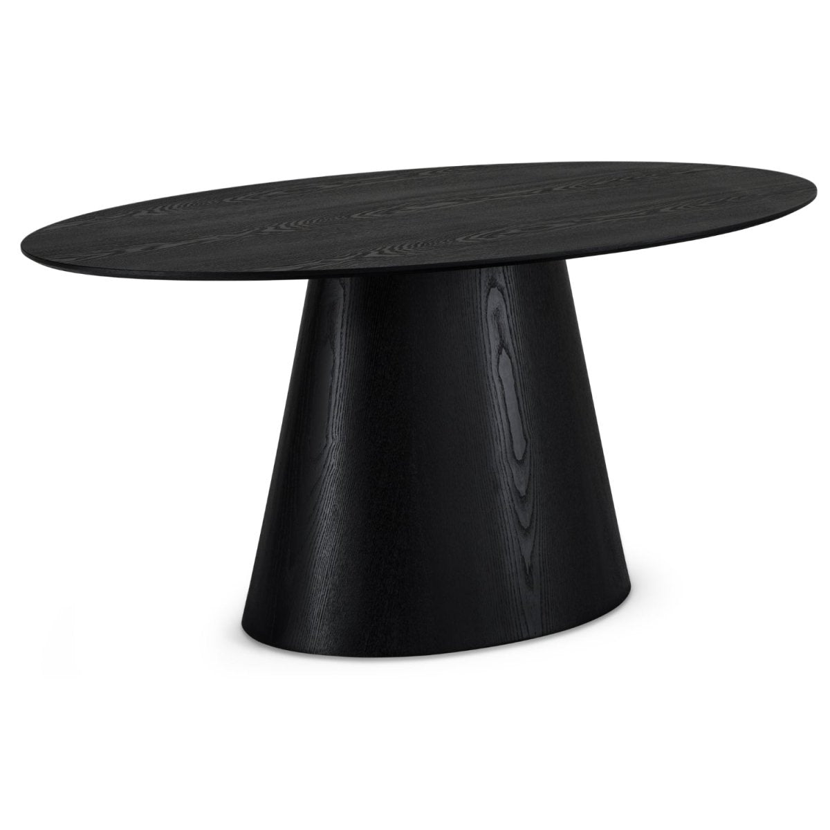 Ovaler Esstisch 160x90 cm - Eiche Schwarz