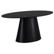 Ovaler Esstisch 160x90 cm - Eiche Schwarz