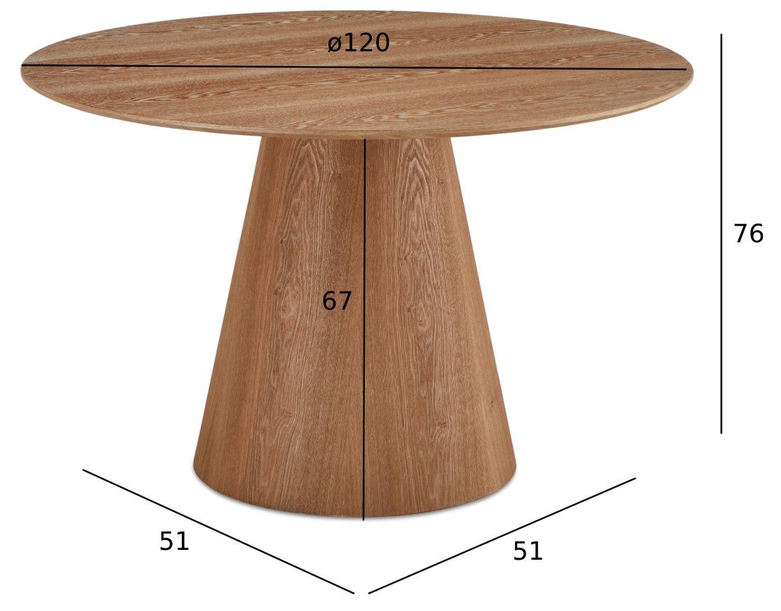 Runder Esstisch ø120 cm - Wildeiche