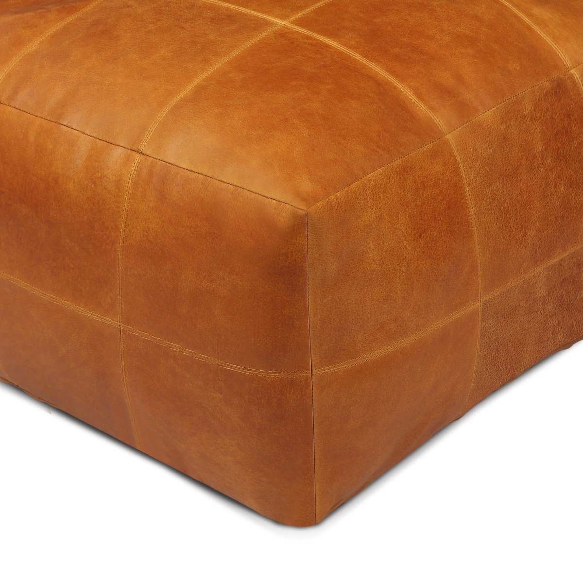 Tenna Pouf 60x60x45 cm - Cognacbraun