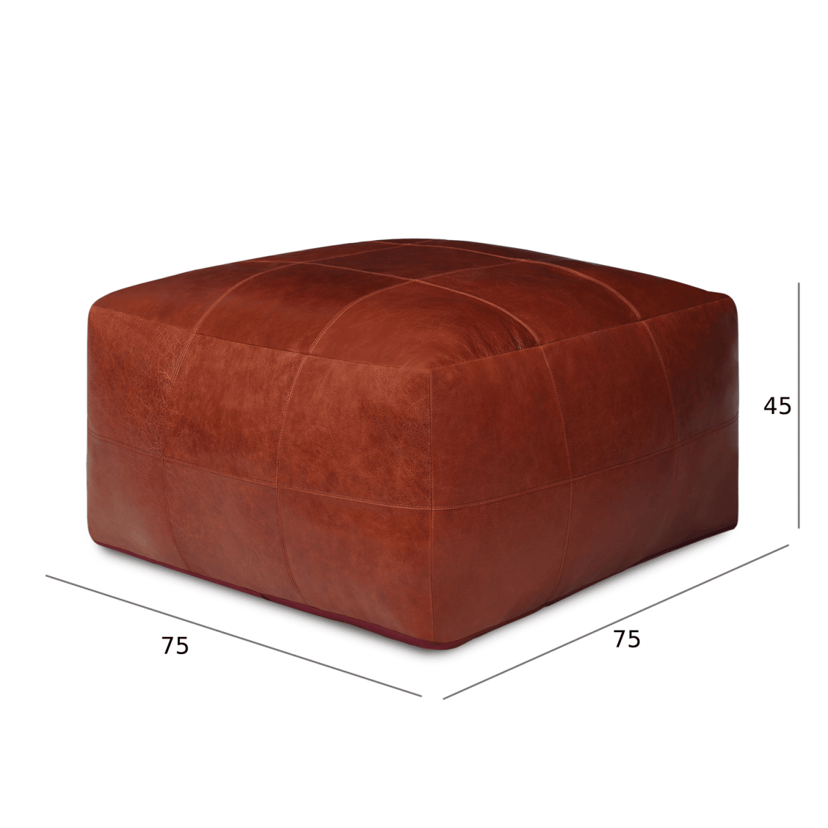 Tenna Pouf 75x75x45 cm - Braun