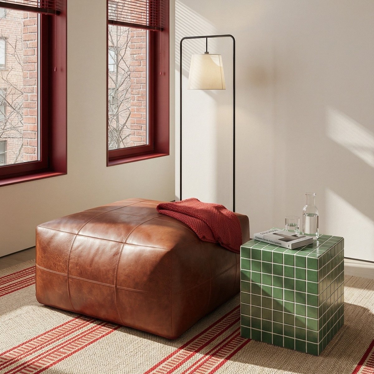 Tenna Pouf 75x75x45 cm - Braun