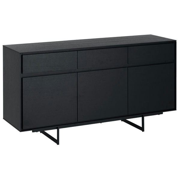 Sideboard mit 3 Türen - 155 cm breit - Schwarz