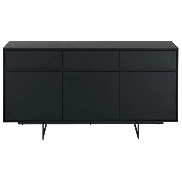 Sideboard mit 3 Türen - 155 cm breit - Schwarz