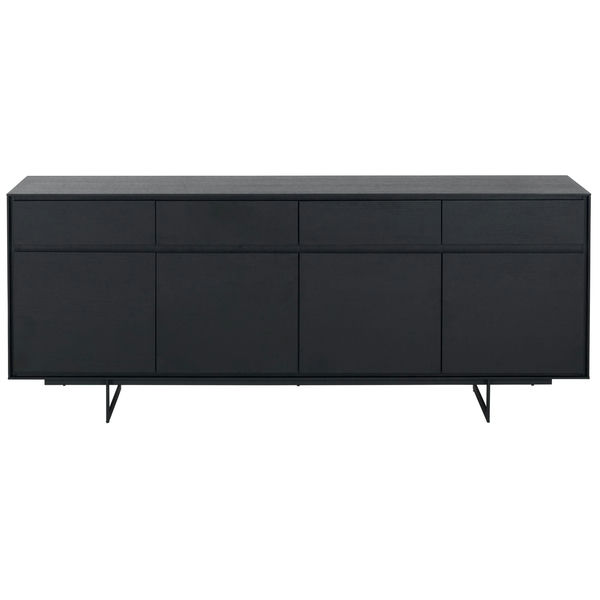 Sideboard mit 4 Türen - 205 cm breit - Schwarz