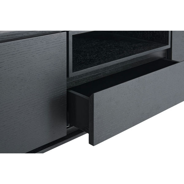 TV-Tisch mit 2 Türen - 160 cm breit - Schwarz