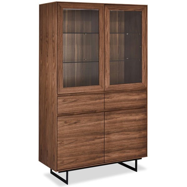 Tokyo Vitrine aus Amerikanischer Walnuss mit LED – 110 cm