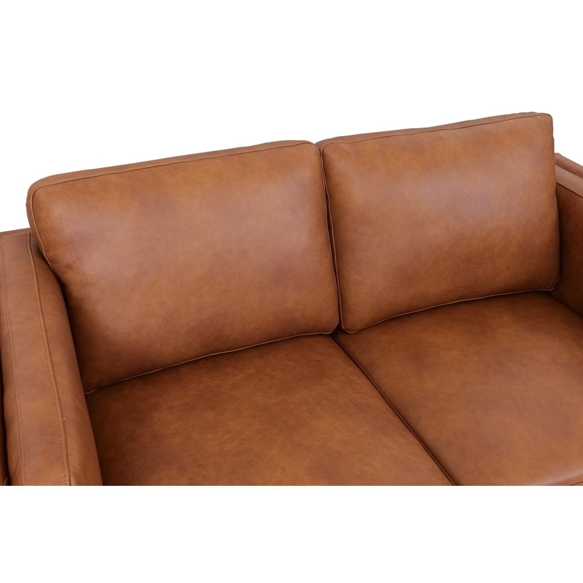 2-Sitzer Ledersofa - Echtleder Cognac Braun