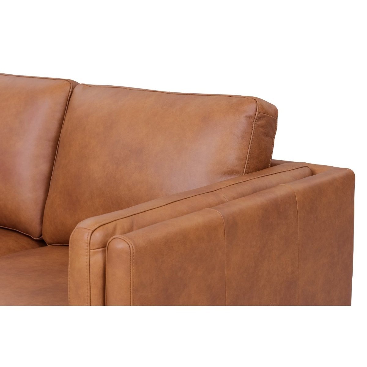 2-Sitzer Ledersofa - Echtleder Cognac Braun