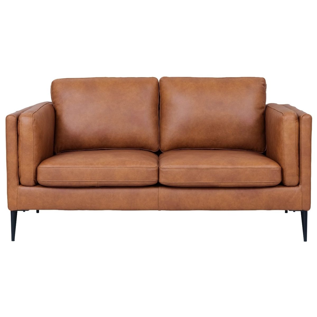 2-Sitzer Ledersofa - Echtleder Cognac Braun